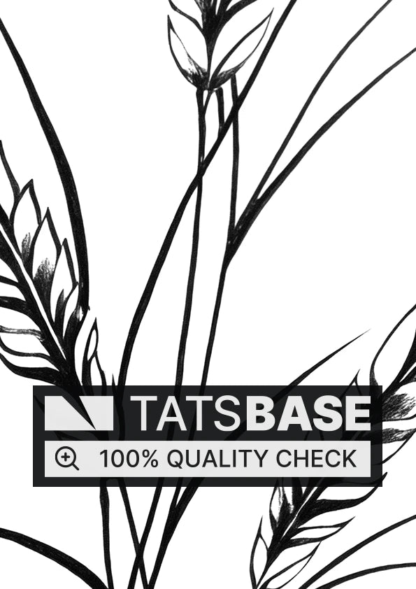 Tattoo template of a detailed trio of wheat stalks representing growth and natural beauty