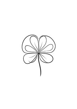 Tattoo template of a four-leaf clover design