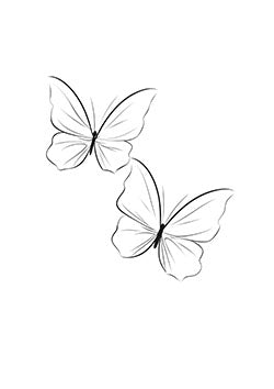 Tattoo template of a pair of butterflies in graceful flight