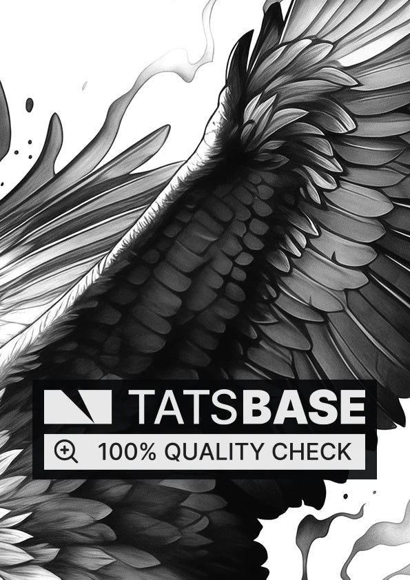 Tattoo template of a soaring eagle with wings spread