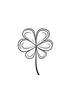 Tattoo template of a stylized four-leaf clover design