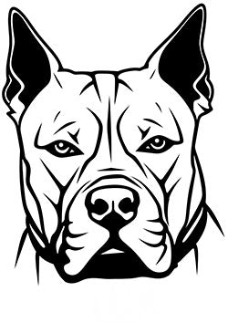 Tattoo template of a powerful dog head showcasing strength and loyalty