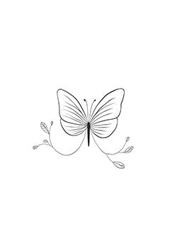 Tattoo template of a delicate butterfly with intricate wings