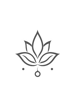 Tattoo template of a minimalist lotus flower with delicate lines and subtle accents