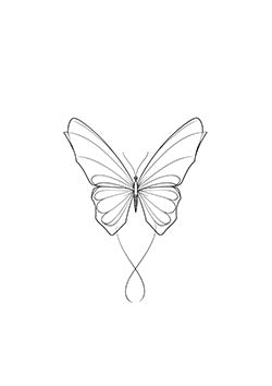 Tattoo template of a graceful butterfly with outstretched wings