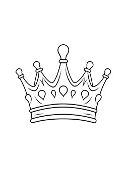 Tattoo template of a simple elegant crown with heart details