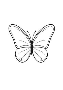 Tattoo template of a delicately outlined butterfly symbolizing change and freedom