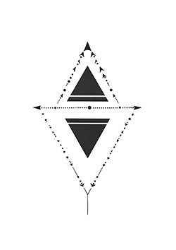 Tattoo template of a stylized geometric arrow with a triangle center