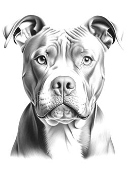 Tattoo template of a realistic American Bulldog portrait