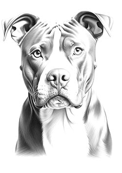 Tattoo template of a soulful dog portrait with expressive eyes