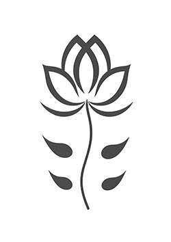 Tattoo template of a stylized lotus flower embodying tranquility and beauty