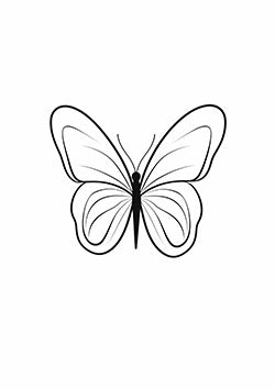 Tattoo template of a delicate butterfly with graceful lines and simple elegance