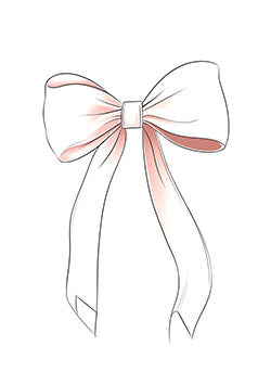 Tattoo template of a pink ribbon bow symbolizing grace and beauty