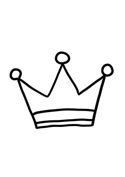 Tattoo template of a simple line-drawn crown