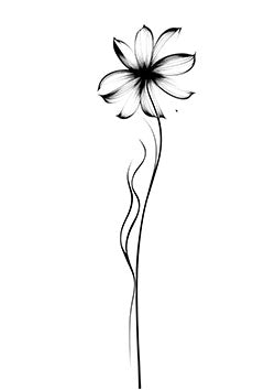 Tattoo template of a stylized elegant flower