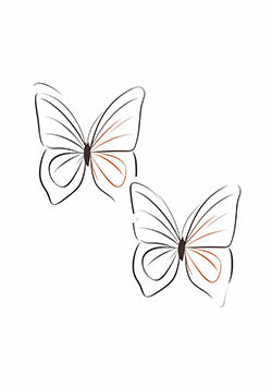 Tattoo template of a pair of minimalist butterflies exuding graceful beauty