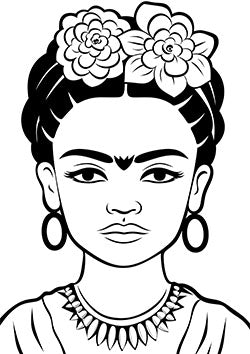 Tattoo template of a woman's portrait with flowers and earrings, showcasing artistic strength and cultural pride