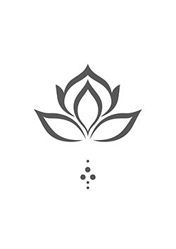 Tattoo template of a minimalist lotus flower symbolizing purity and enlightenment