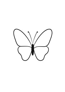 Tattoo template of a minimalist butterfly design symbolizing freedom and transformation