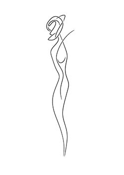 Tattoo template of an abstract elegant female figure