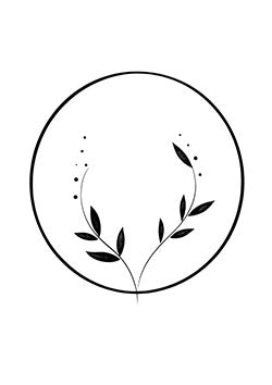 Tattoo template of a simple, serene botanical design