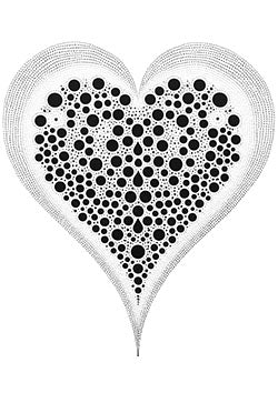 Tattoo template of a dotted heart design