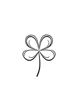 Tattoo template of a stylized four-leaf clover for luck and hope