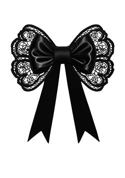 Tattoo template of a satin ribbon with lace detailing