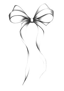 Tattoo template of a detailed ribbon symbolizing elegance and grace with delicate shading