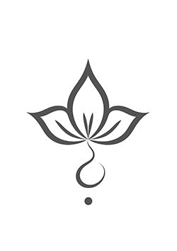 Tattoo template of a minimalist lotus flower with graceful lines