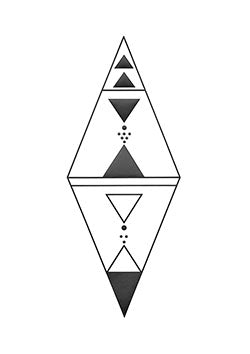 Tattoo template of a symmetrical geometric design