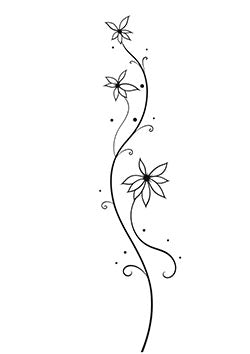 Tattoo template of a vine with blooming flowers showcasing natural elegance and grace