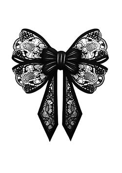 Tattoo template of a detailed lace bow design