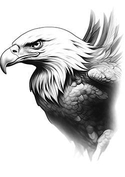 Tattoo template of a fierce eagle embodying strength and freedom.