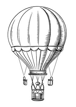 hotairballoon,adventure,freedom,travel,ethereal,inkdesign,blackwork