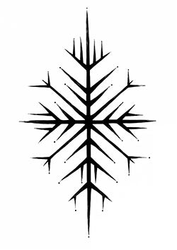 Tattoo template of a black geometric Nordic runic symbol with symmetrical lines