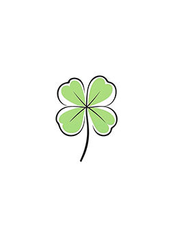 Tattoo template of a four-leaf clover for good luck