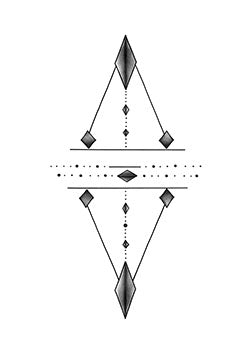 Tattoo template of a symmetrical geometric design