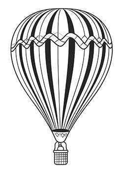 Tattoo template of a hot air balloon symbolizing adventure and freedom