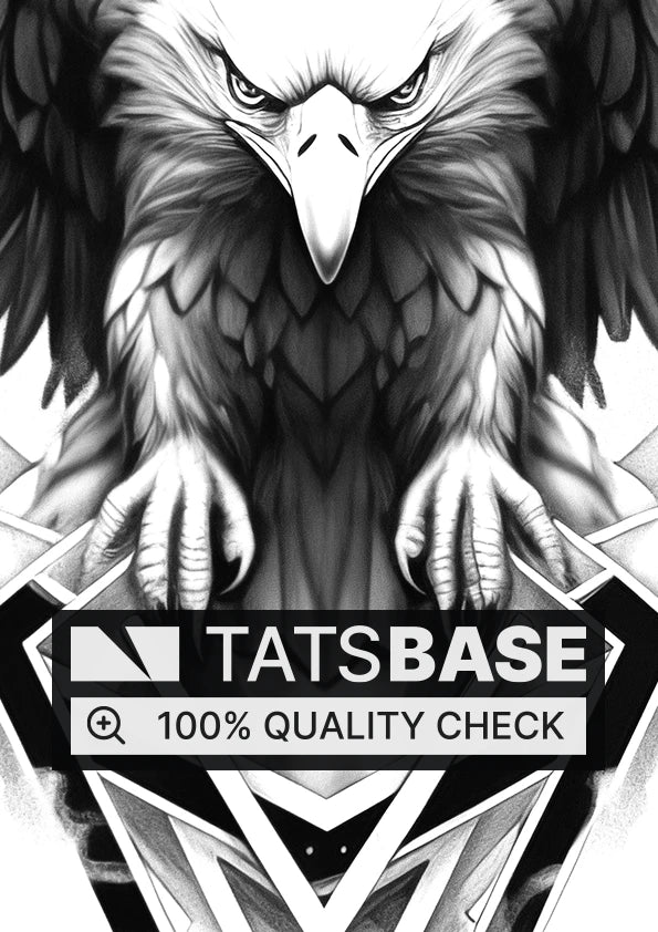 Tattoo template of an eagle with geometric shapes