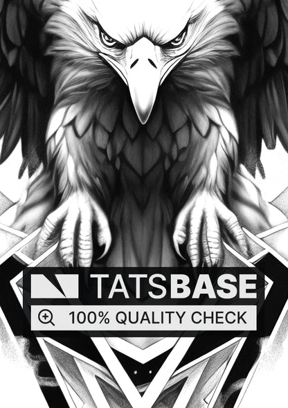 Tattoo template of an eagle with geometric shapes