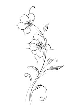 Tattoo template of a stylized flower with swirling details