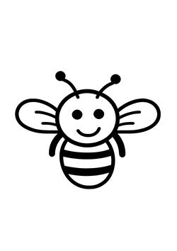 Tattoo template of a cartoon bee with a smile