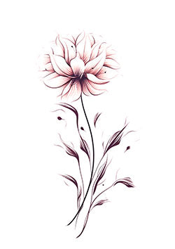 Tattoo template of a stylized flower with detailed linework