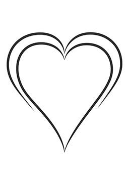 Tattoo template of a stylized heart symbolizing eternal love