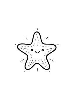 Tattoo template of a smiling starfish