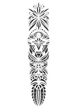 Tattoo template of a detailed tribal design with Polynesian patterns