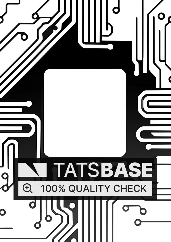 Tattoo template of a microchip with radiating circuitry lines