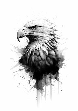 Tattoo template of a powerful screeching eagle