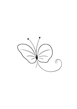 Tattoo template of a minimalist butterfly design